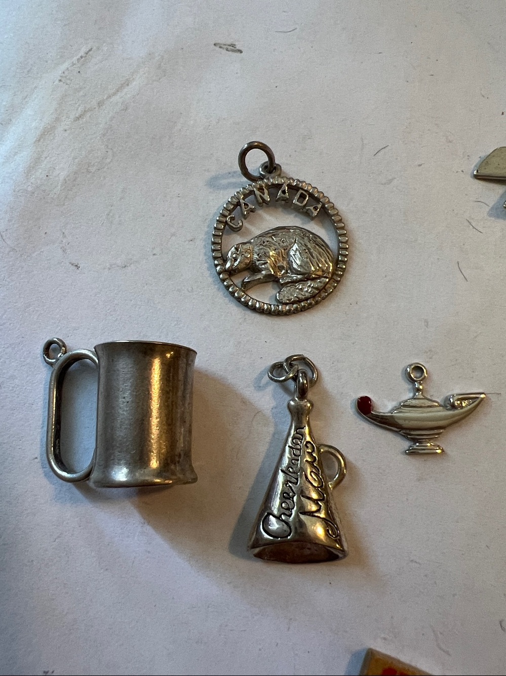 Lot Sterling Silver Bracelet Charms